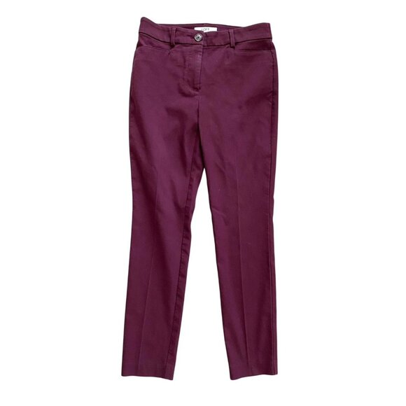 Ann Taylor Pants - Ann Taylor LOFT Womens The Sutton Skinny Burgundy Pants Size 0 Career Casual